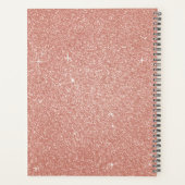 2023 Roze Goud Blush Roze Glitter Monogram Planner (Achterkant)
