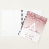 2023 Roze Goud Roze Glitter Glans Monogram Planner (Display)