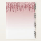 2023 Roze Goud Roze Glitter Glans Monogram Planner (Achterkant)