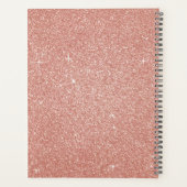 2023 Roze Goud Roze Glitter Monogram Planner (Achterkant)