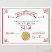 2023 Santa Nice Lijst Certificaat