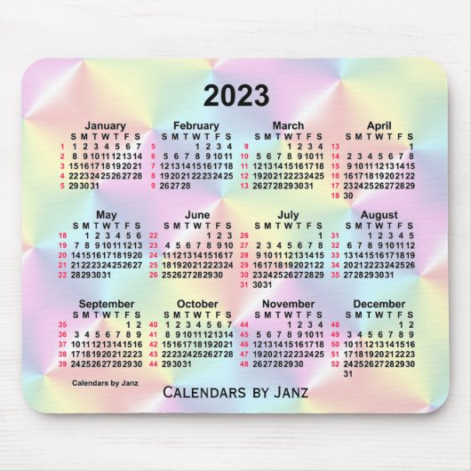 2023 Satin Rainbow 52 Weeks Agenda van Janz Muismat (Voorkant)