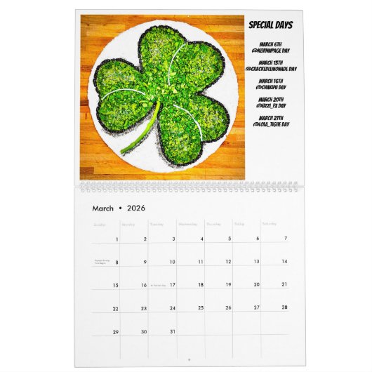 2023 Seizoensgebonden Pizza Art-kalender Kalender (Mar 2026)