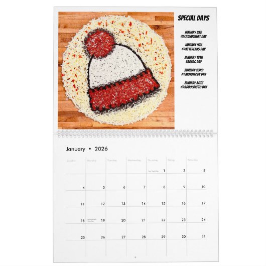 2023 Seizoensgebonden Pizza Art-kalender Kalender (Jan 2026)