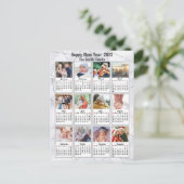 2023 Silver Gold Modern Family 12 Fotokalender Briefkaart (Staand voorkant)