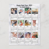 2023 Silver Gold Modern Family 12 Fotokalender Briefkaart (Voorkant)