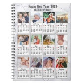 2023 Silver Gold Modern Family 12 Fotokalender Notitieboek (Voorkant)