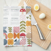 2023 Tea Towel Calendar Bauhaus Floral Kathrin Leg Theedoek (Quarter Fold)