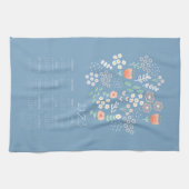 2023 Tea Towel Calendar Pastel blue Floral Theedoek (Horizontaal)