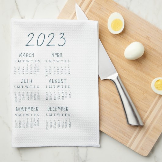 2023 Tea Towel Calendar Spring Picnic Food Theedoek (Quarter Fold)