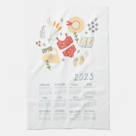 2023 Tea Towel Calendar Spring Picnic Food Theedoek