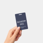2023 Terug Naar School Badkamer Hall Pass Badge (Handheld)