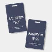 2023 Terug Naar School Badkamer Hall Pass Badge (Voor- en achterkant)
