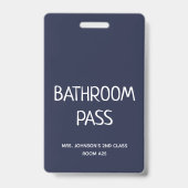 2023 Terug Naar School Badkamer Hall Pass Badge (Achterkant)