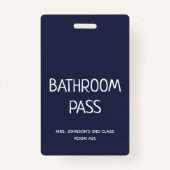 2023 Terug naar School Badkamer Hall Pass Badge (Achterkant)