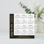 2023 Tijdelijk modern Gold-script voor zwart bedri Feestdagenkaart (Staand voorkant)