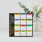 2023 Tijdelijk modern Gold-script voor zwart bedri Feestdagenkaart (Staand voorkant)