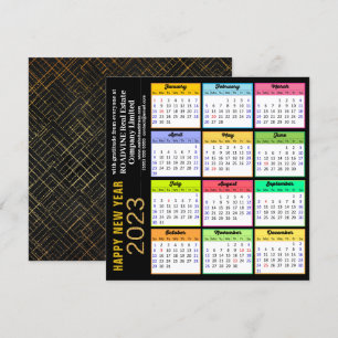 2023 Tijdelijk modern Gold-script voor zwart bedri Feestdagenkaart