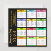 2023 Tijdelijk modern Gold-script voor zwart bedri Feestdagenkaart (Voorkant)