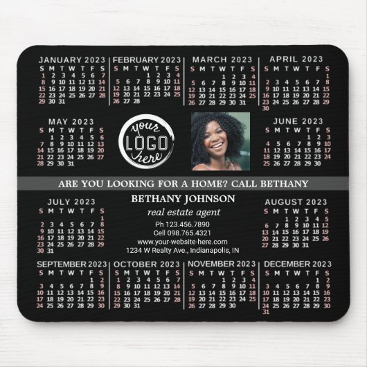 2023 Tijdschema - Aangepaste zakelijke Logo - Gema Muismat (Voorkant)