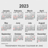 2023 Transparante feestagenda van Janz Sticker (Voorkant)
