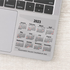 2023 Transparante feestagenda van Janz Sticker