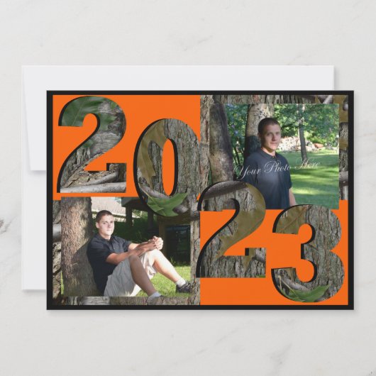 2023 Tree Camo Afstuderen Twin Foto Kaart (Voorkant)