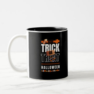 2023 Trick or treat-Halloween Ontwerp Tweekleurige Koffiemok