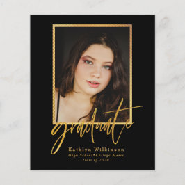 2023 UITNODIGING Elegant Gouden Script Afstudeer U Flyer