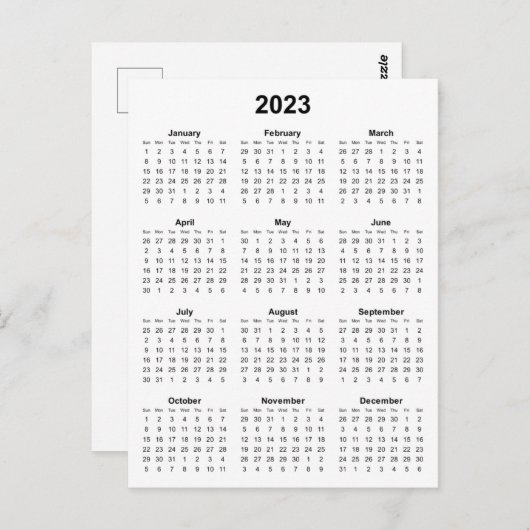 2023 Verticale agenda Briefkaart (Voorkant / Achterkant)