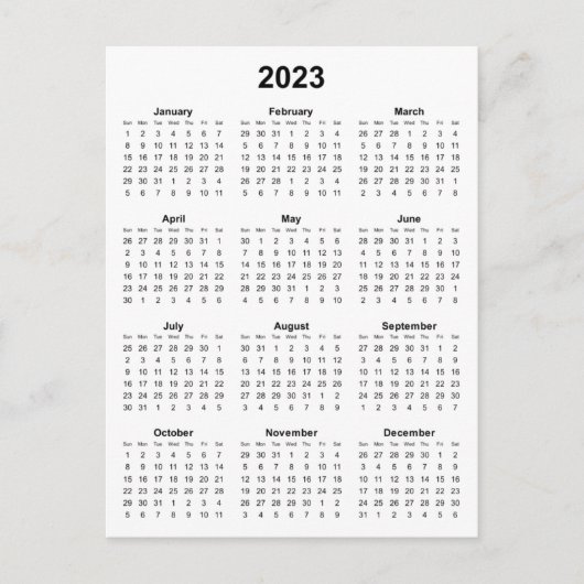 2023 Verticale agenda Briefkaart (Voorkant)