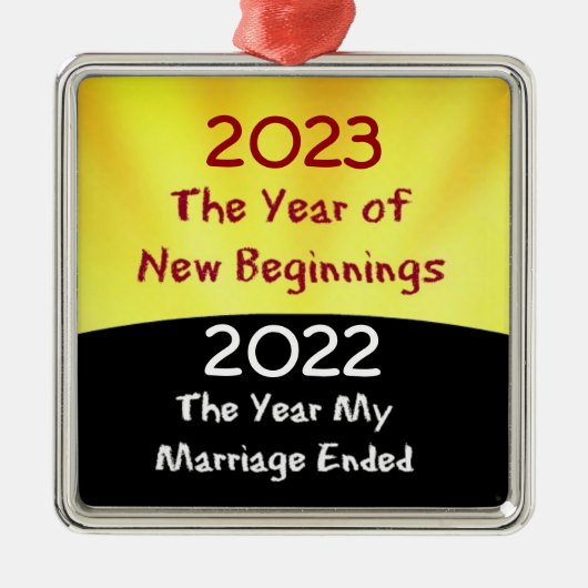 2023 vieren het Ornament van het metaal van Divorc (Voorkant)