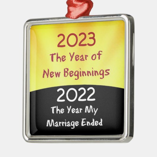 2023 vieren het Ornament van het metaal van Divorc (Links)