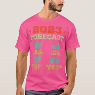 2023 Voorspelde nieuwe Baby van mama pa T-shirt