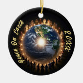 2023 Vrede op Aarde Custom Mooi Keramisch Ornament (Voorkant)