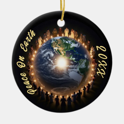 2023 Vrede op Aarde Custom Mooi Keramisch Ornament (Voorkant)