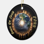 2023 Vrede op Aarde Custom Mooi Keramisch Ornament (Links)