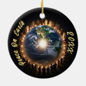 2023 Vrede op Aarde Custom Mooi Keramisch Ornament (Achterkant)