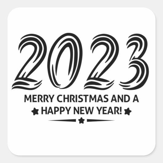 2023 Vrolijk kerstfeest en een gelukkig nieuwjaar Vierkante Sticker (Voorkant)