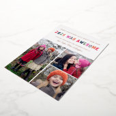 2023 was geweldige veelkleurige kerst 3 Foto Folie Feestdagenkaart (Gedraaid)