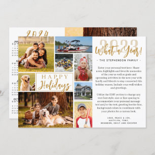 2023 Wat een jaar fotocollage 2024 kalender Feestdagenkaart