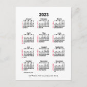 2023 White 52 Week ISO Calendar by Janz Briefkaart (Voorkant)