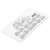 2023 White Elephant Calendar door Janz 4x6 Magnet Magneet (Linkerzijde)