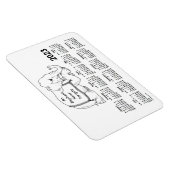 2023 White Elephant Calendar door Janz 4x6 Magnet Magneet (Rechterzijde)