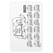 2023 White Elephant Calendar door Janz 4x6 Magnet Magneet (Verticaal)