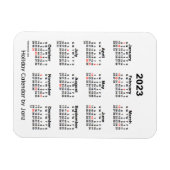 2023 White Holiday Calendar van Janz Magnet Magneet (Horizontaal)