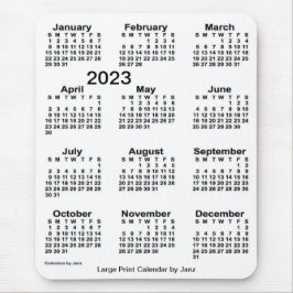 2023 White Large Print Calendar van Janz Muismat