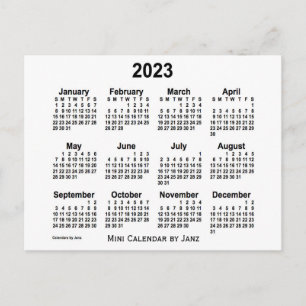 2023 White Mini Calendar van Janz Briefkaart