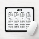 2023 White on Black Calendar van Janz Two Tone Muismat (Met muis)