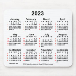 2023 Witte 52 weken ISO-kalender door Janz Muismat